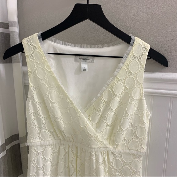 DRESSBARN Cream Lace Knit Dress Size 6 - Picture 4 of 15